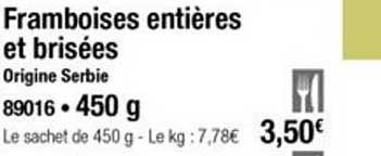 framboises entières et brisées