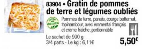 gratin de pommes de terre et légumes oubliés