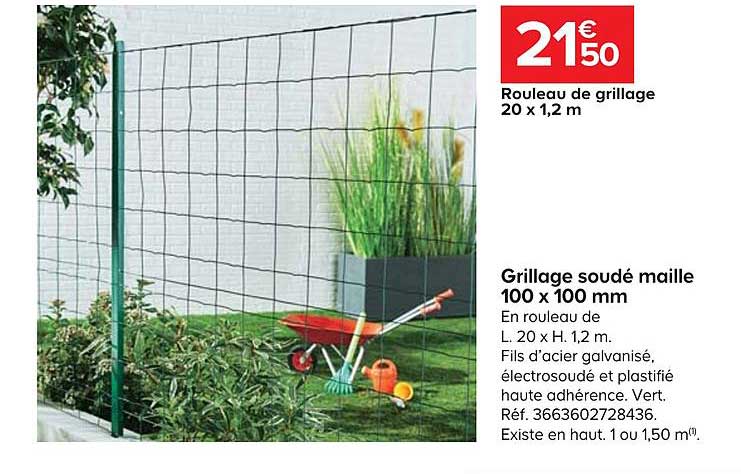 Grillage Soudé Maille 100 X 100 Mm