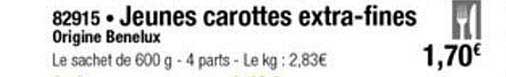 jeunes carottes extra fines