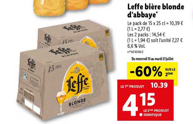Leffe Bière Blonde D'abbaye