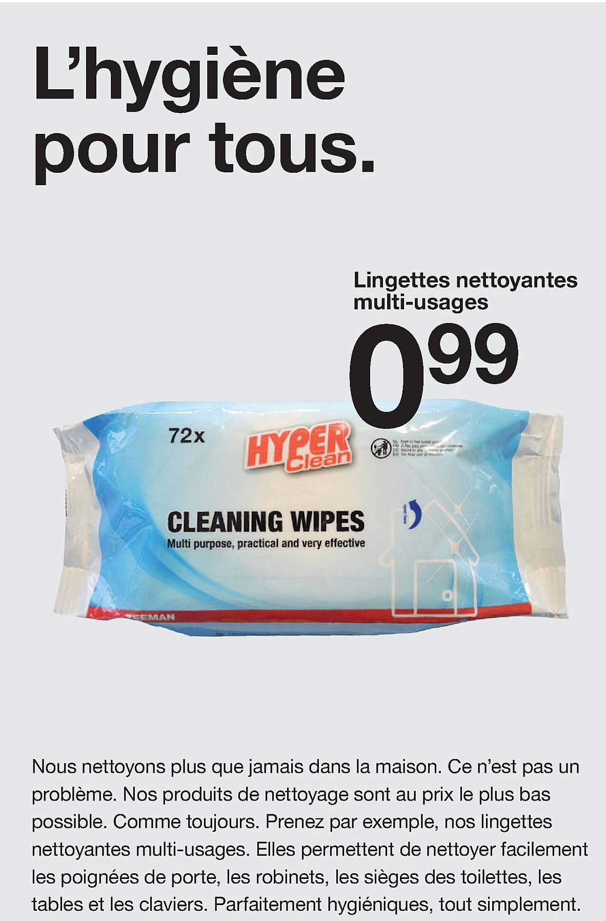 Lingettes Nettoyantes Multi Usages