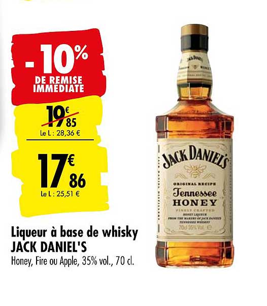 liqueur à base de whisky jack daniel's -10% de remise immédiate
