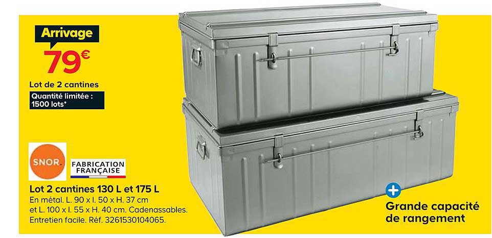 lot 2 cantines 130 l et 175 l snor
