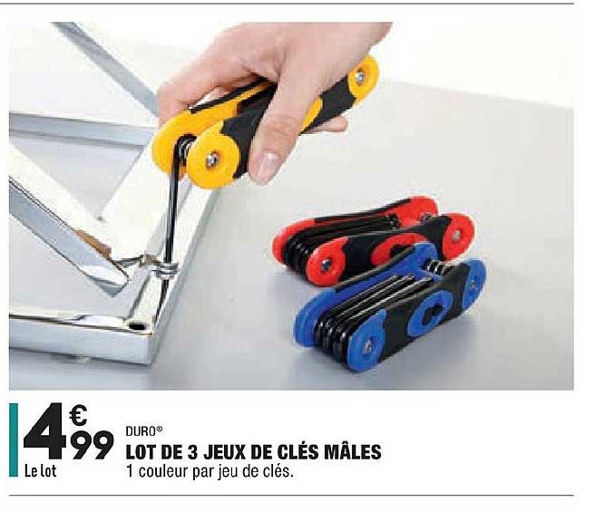 lot de 3 jeux de clés mâles duro