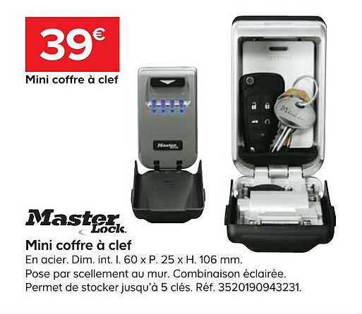 mini coffre à clef master lock