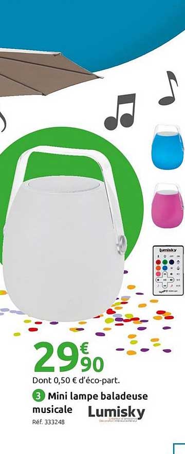 mini lampe baladeuse musicale lumisky
