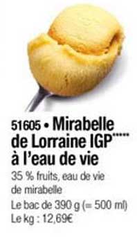 mirabelle de lorraine igp à l'eau de vie