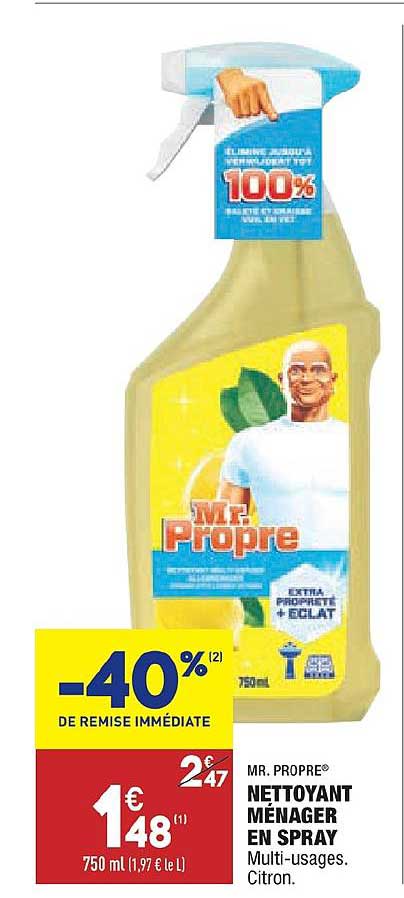 nettoyant ménager en spray mr. propre -40% de remise immédiate