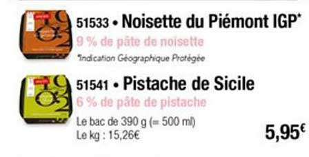 noisette de piémont igp pistache de sicile