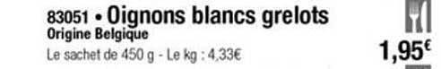 oignons blancs grelots