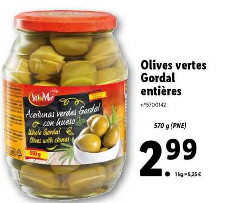 Olives Vertes Gordal Entières