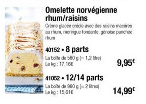 omelette norvégienne rhum raisins