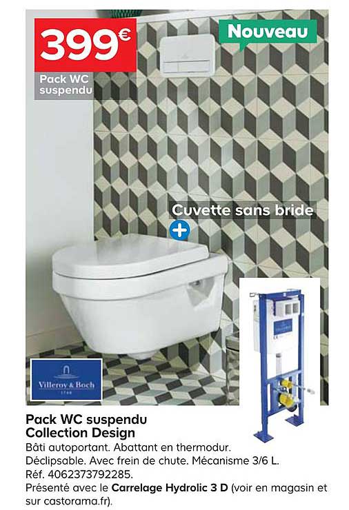 pack wc suspendu collection design villeroy & boch