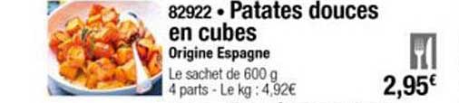 patates douces en cubes