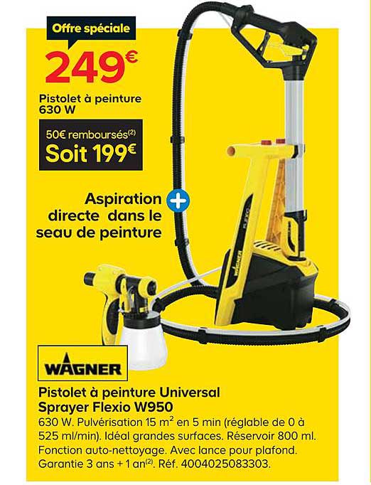 pistolet à peinture universal sprayer flexio w950 wagner