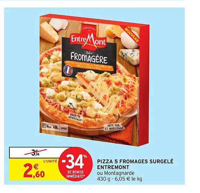 Pizza 5 Fromages Surgelé Entremont -34% De Remise Immédiate