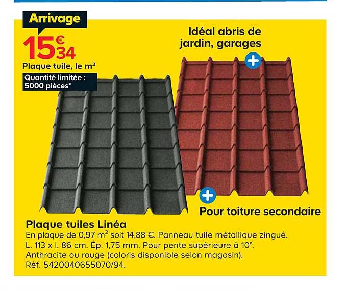 Plaque Tuiles Linéa