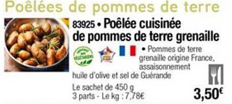 Poêlée Cuisinée De Pommes De Terre Grenaille