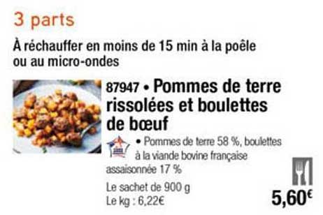 Pommes De Terre Rissolées Et Boulettes De Bœuf