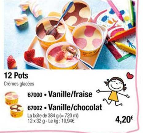 pots vanille fraise vanille chocolat