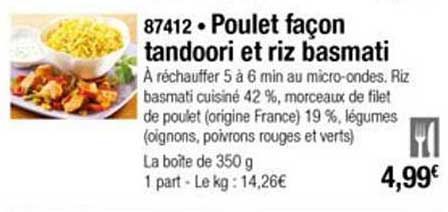 poulet façon tandoori et riz basmati