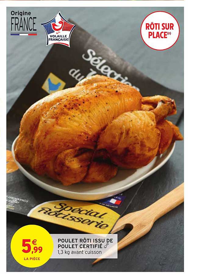 poulet rôti issu de poulet certifié