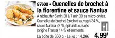 quenelles de brochet à la florentine et sauce nantua