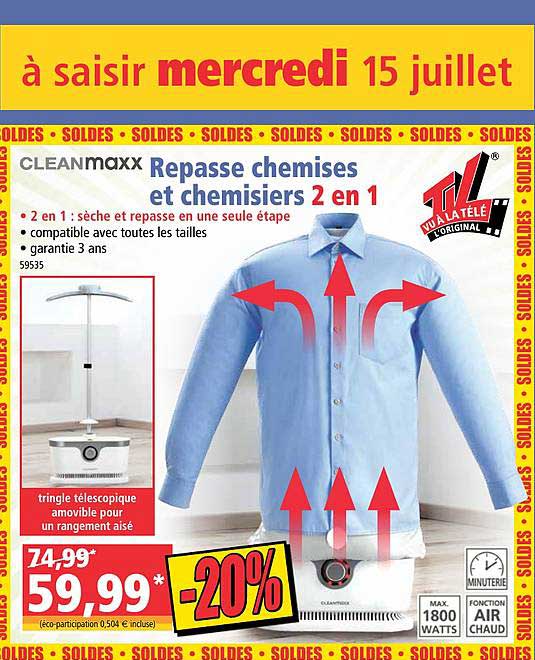 repasse chemises et chemisiers 2 en 1 cleanmaxx