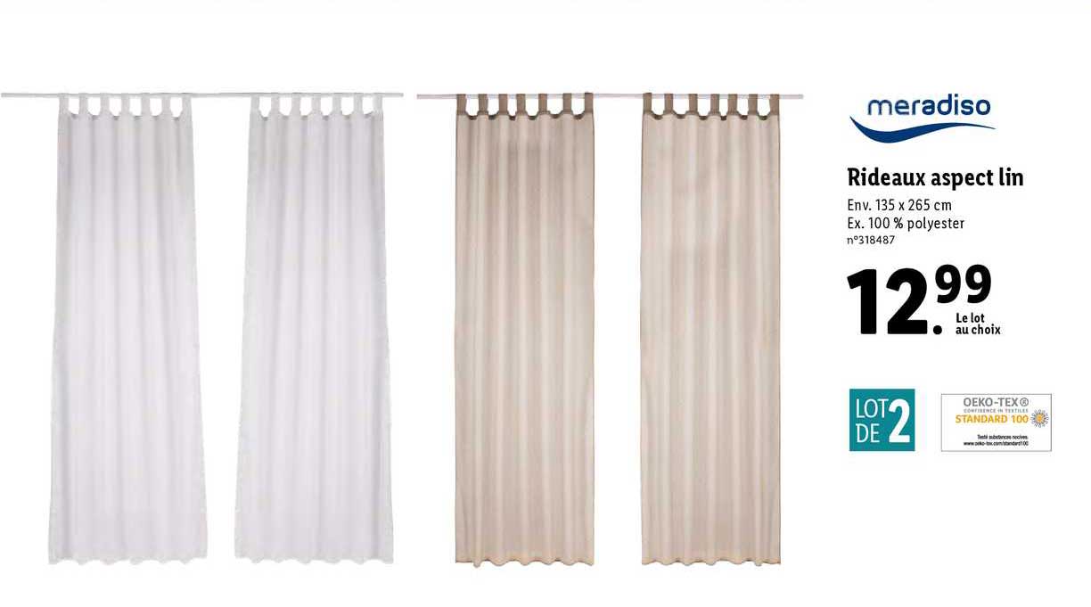 rideaux aspect lin meradiso
