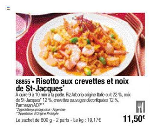 risotto aux crevettes et noix de st jacques