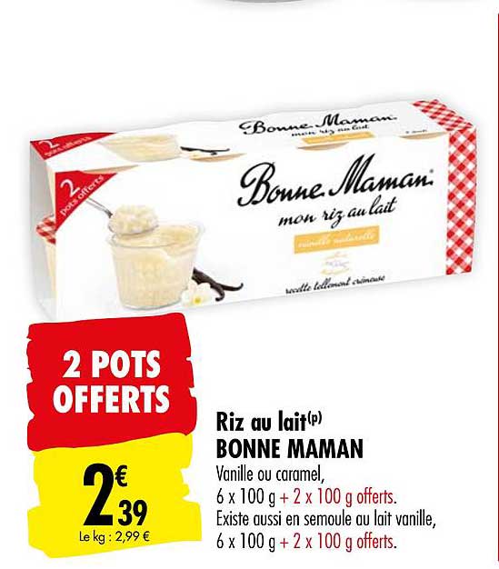 riz au lait bonne maman