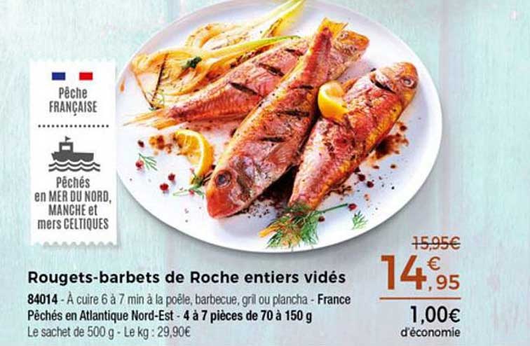 rougets barbets de roche entiers vidés