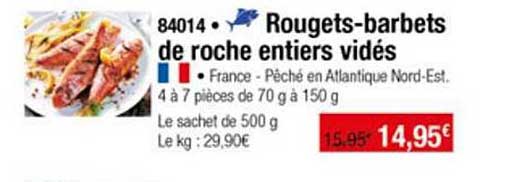 rougets barbets de roche entiers vidés