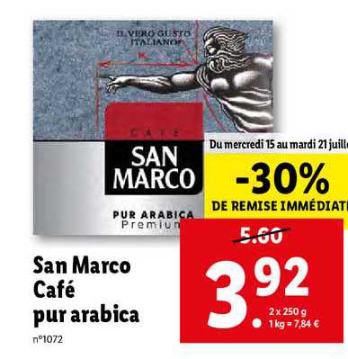san marco café pur arabica -30% de remise immédiate