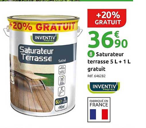 saturateur terrasse 5 l + 1 l gratuit inventiv protec