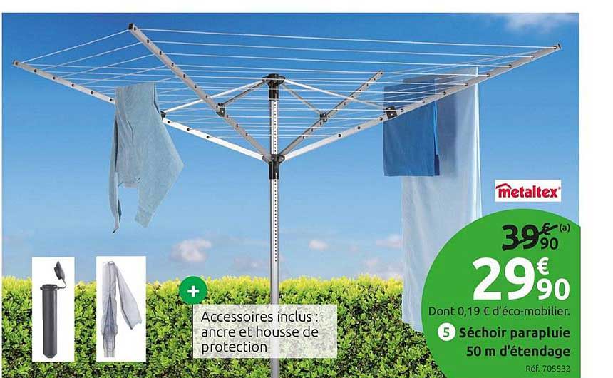séchoir parapluie 50 m d'étendage metaltex