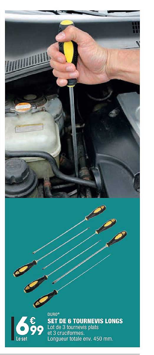set de 6 tournevis longs duro