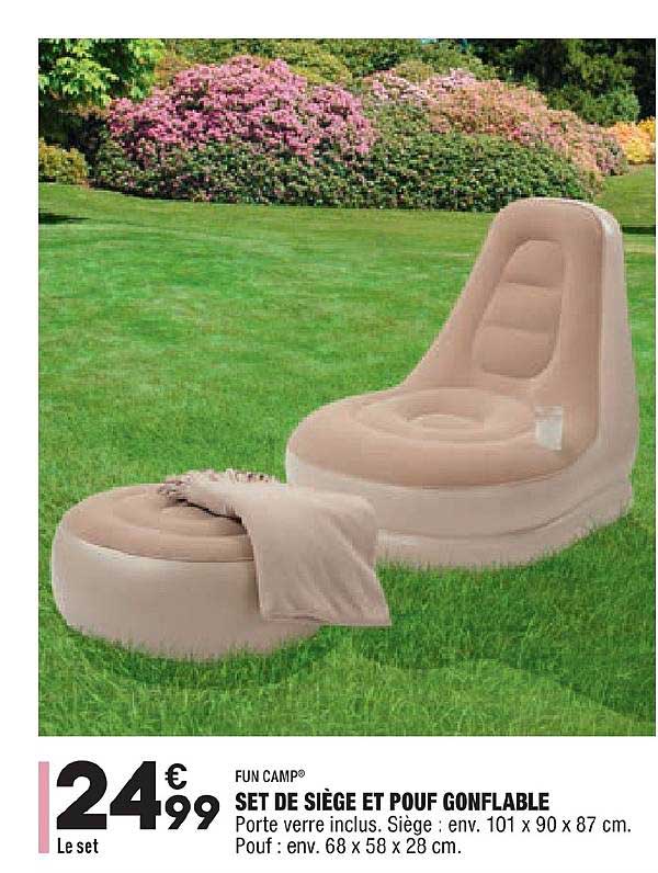 set de siège et pouf gonflable fun camp