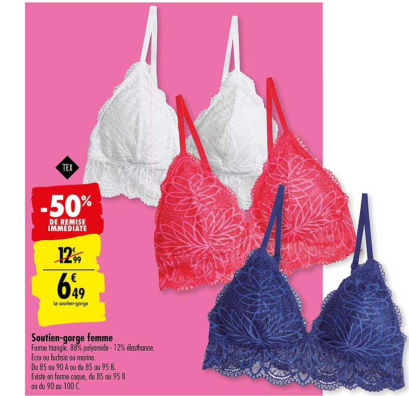 soutien gorge femme -50% de remise immédiate