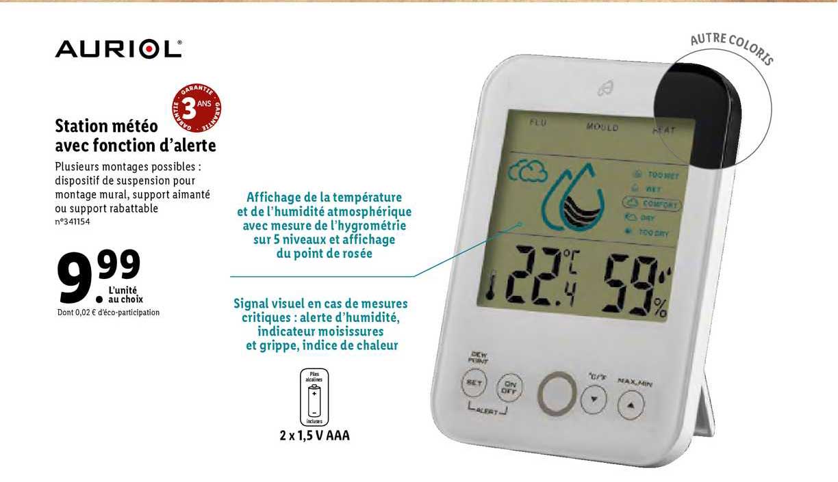 station météo avec fonction d'alerte auriol