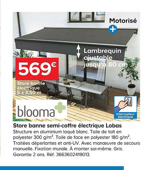 store banne semi coffre électrique lobas blooma