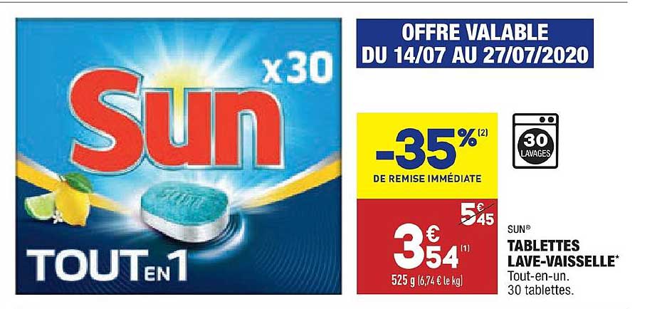 tablettes lave vaisselle sun -35% de remise immédiate