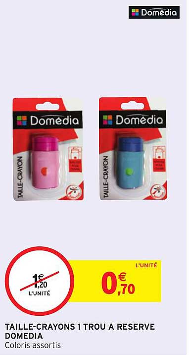 taille crayons 1 trou à reserve domedia