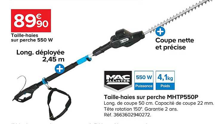 taille haies sur perche mhtp550p mac allister