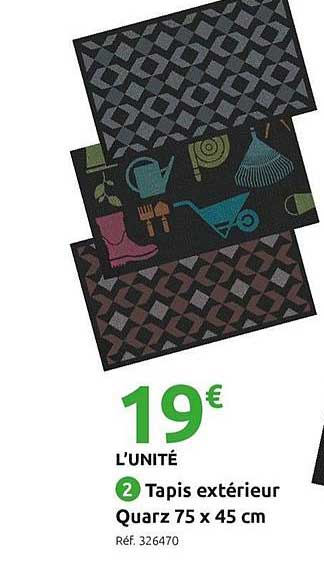 tapis extérieur quarz 75 x 45 cm