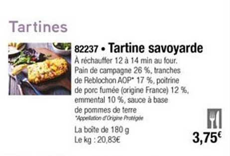 tartines tartine savoyarde