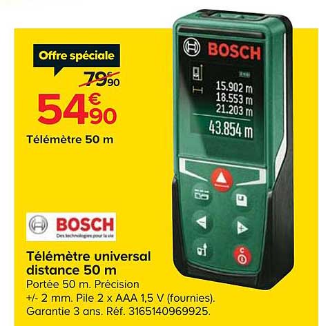 télémètre universal distance 50 m bosch