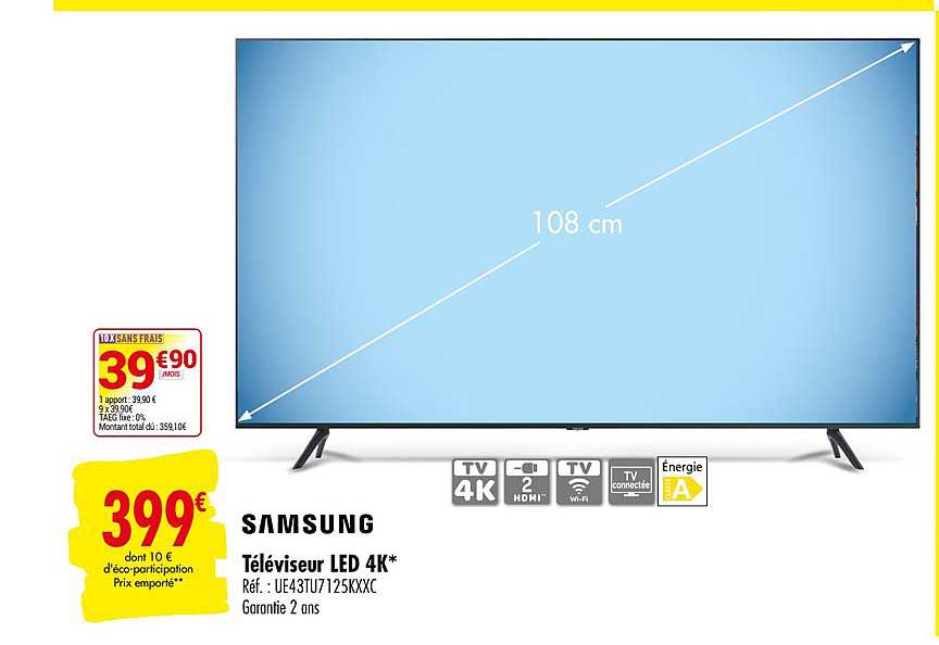 Téléviseur Led 4k 108 Cm Samsung