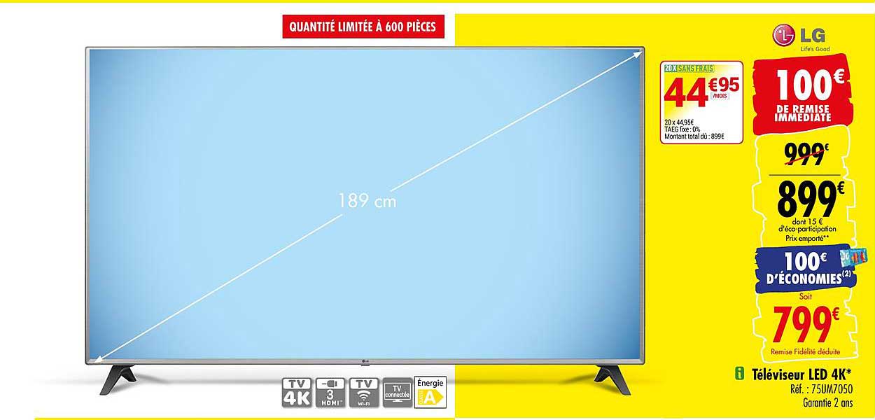 Téléviseur Led 4k 189 Cm Lg